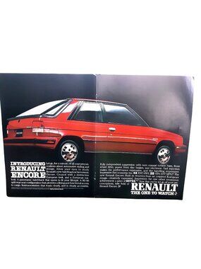 1983 Renault Encore Hatchback Car Vintage Print Ad 2 Page European